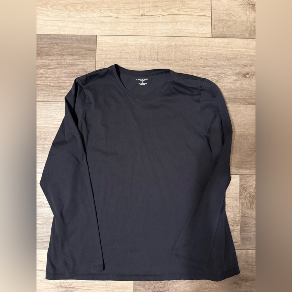 Lands' End Relaxed Fit Tees - Bold Red, Classic Blue, Sleek Black. Set of three - Picture 6 of 9